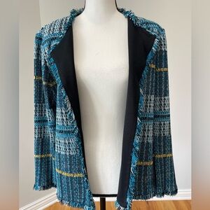 Ming Wang Women's size large blazer modest mature career wear open front office